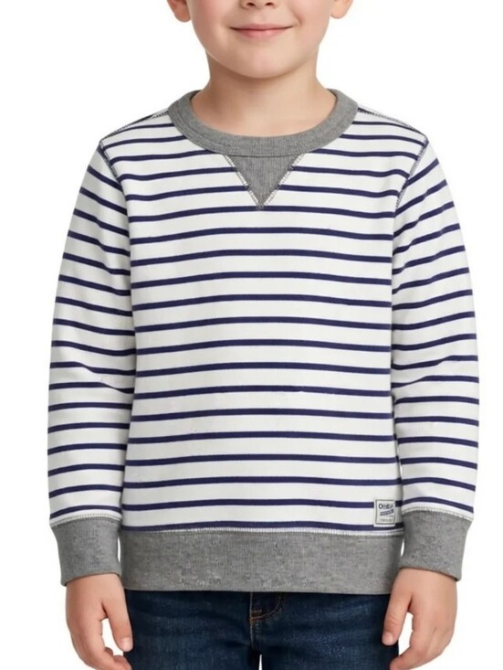 OshKosh B'gosh Other - OshKosh B'gosh Boys Size 6 Blue White Striped Crewneck Sweatshirt Pullover